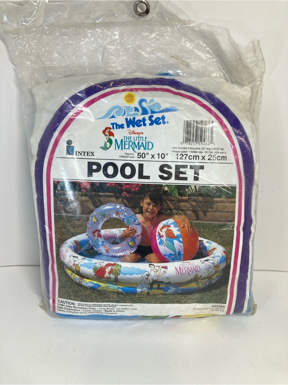 Vintage Intex Disney The Little Mermaid The Wet Set Pool Set 1991 New Inflatable
